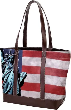 Purses for Women,Tote Bag for Women,Handbags for Women,American Flag Statue of Liberty