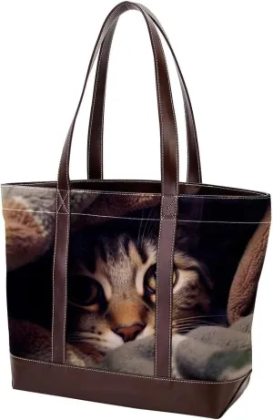 Purses for Women,Tote Bag for Women,Handbags for Women,Bed Cute Cat