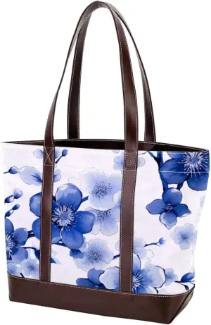 Purses for Women,Tote Bag for Women,Handbags for Women,Blue Branch Cherry Blossom