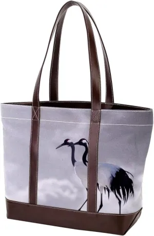 Purses for Women,Tote Bag for Women,Handbags for Women,Crane Bird Blue Sky