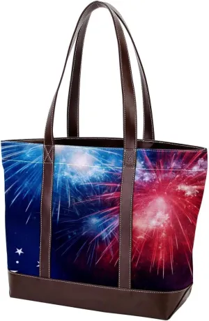 Purses for Women,Tote Bag for Women,Handbags for Women,Fireworks American Stars Celebrate