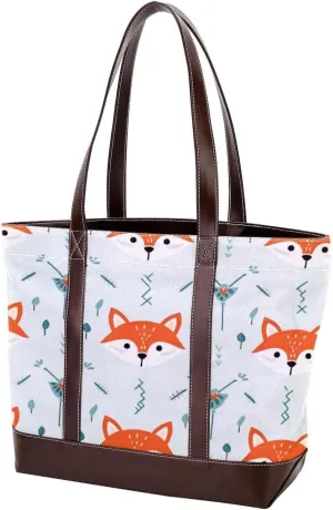 Purses for Women,Tote Bag for Women,Handbags for Women,Vector Pattern with Foxes and Arrows