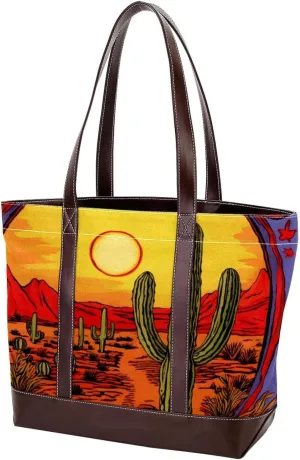 Purses for Women,Tote Bag for Women,Handbags for Women,Welcome Green Desert Cactus
