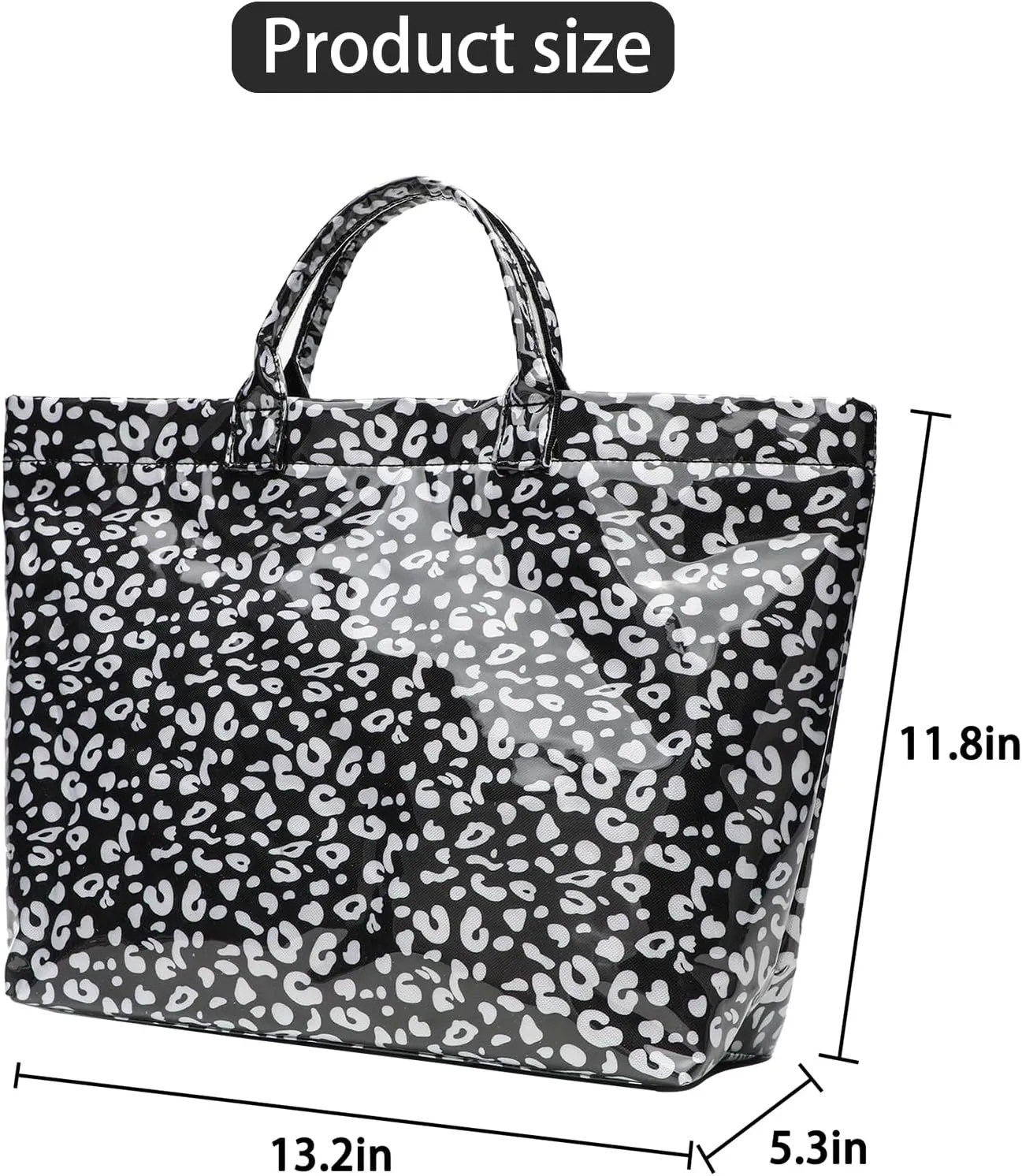PVC Clear Tote Bag for Women, Large Plastic Tote Beach Bag, Kraft Paper Hobo Handbag Purse with Top Handle