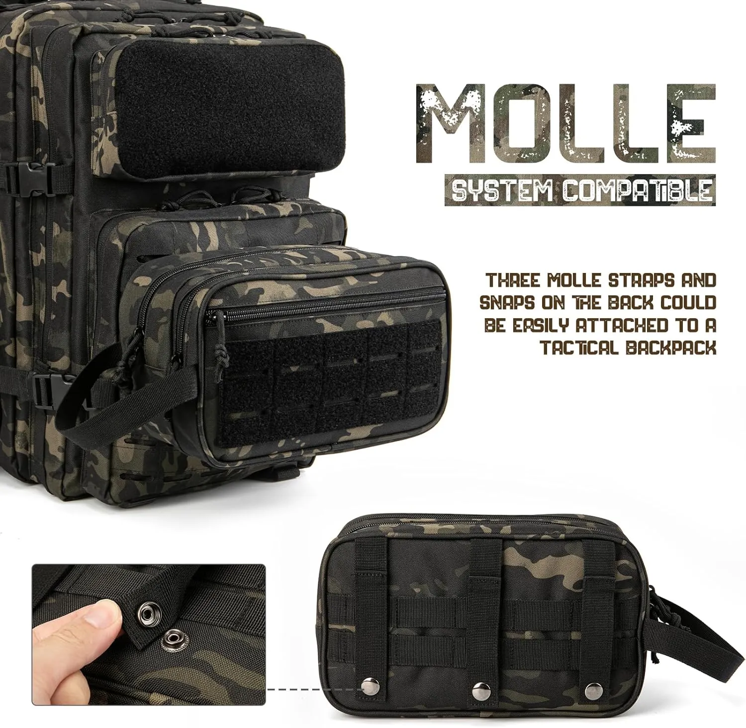 QT&QY Tactical Toiletry Bag For Men Hygiene Bag EDC Military Tool Molle Pouches Small Dopp Kit Mens Shaving Kit Travel shower Bags