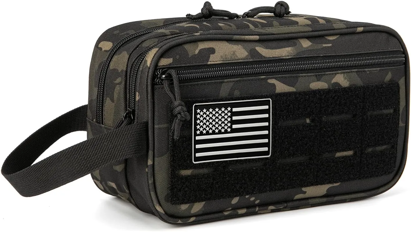 QT&QY Tactical Toiletry Bag For Men Hygiene Bag EDC Military Tool Molle Pouches Small Dopp Kit Mens Shaving Kit Travel shower Bags