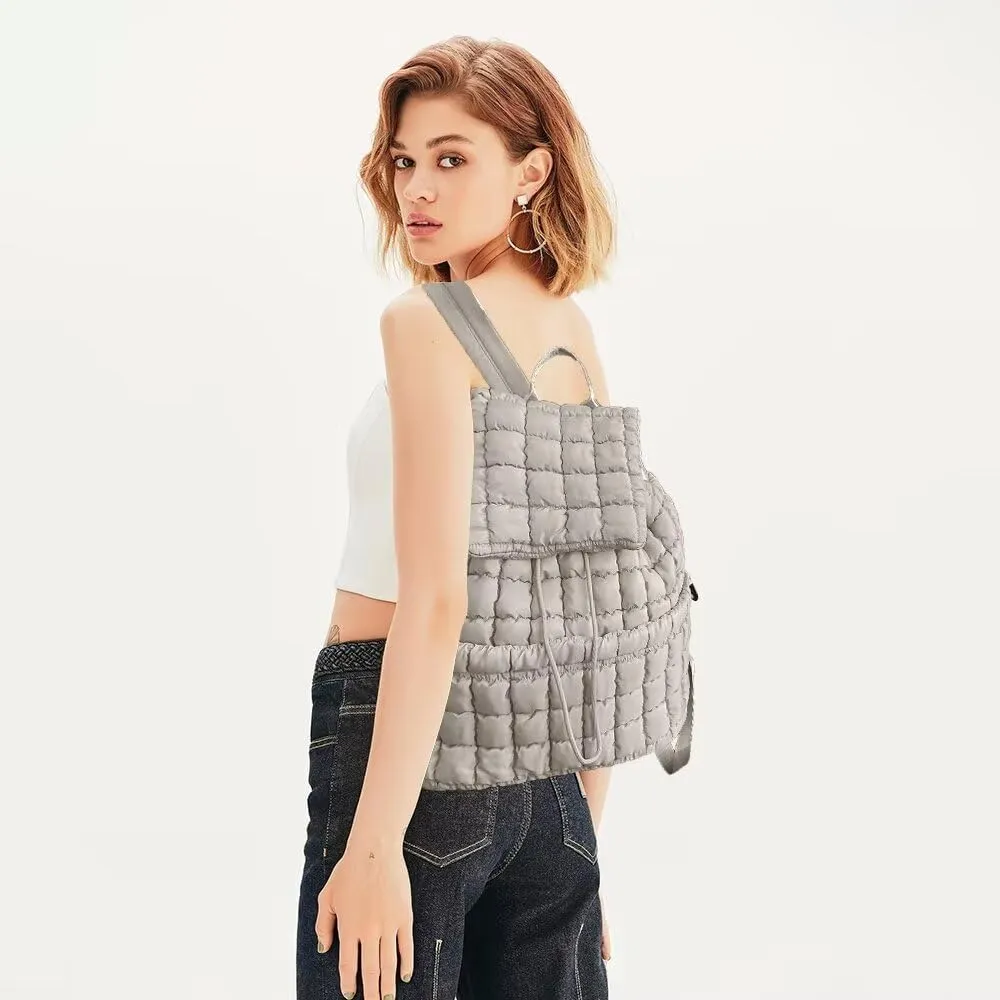 Quilted Puffer Backpack Purse for Women,Fashion Lightweight Backpack Rucksack Bag for Travel Hiking Gymming