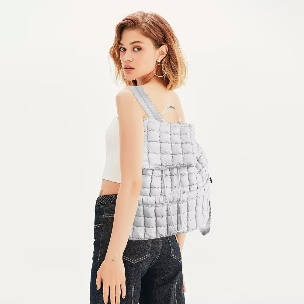 Quilted Puffer Backpack Purse for Women,Fashion Lightweight Backpack Rucksack Bag for Travel Hiking Gymming