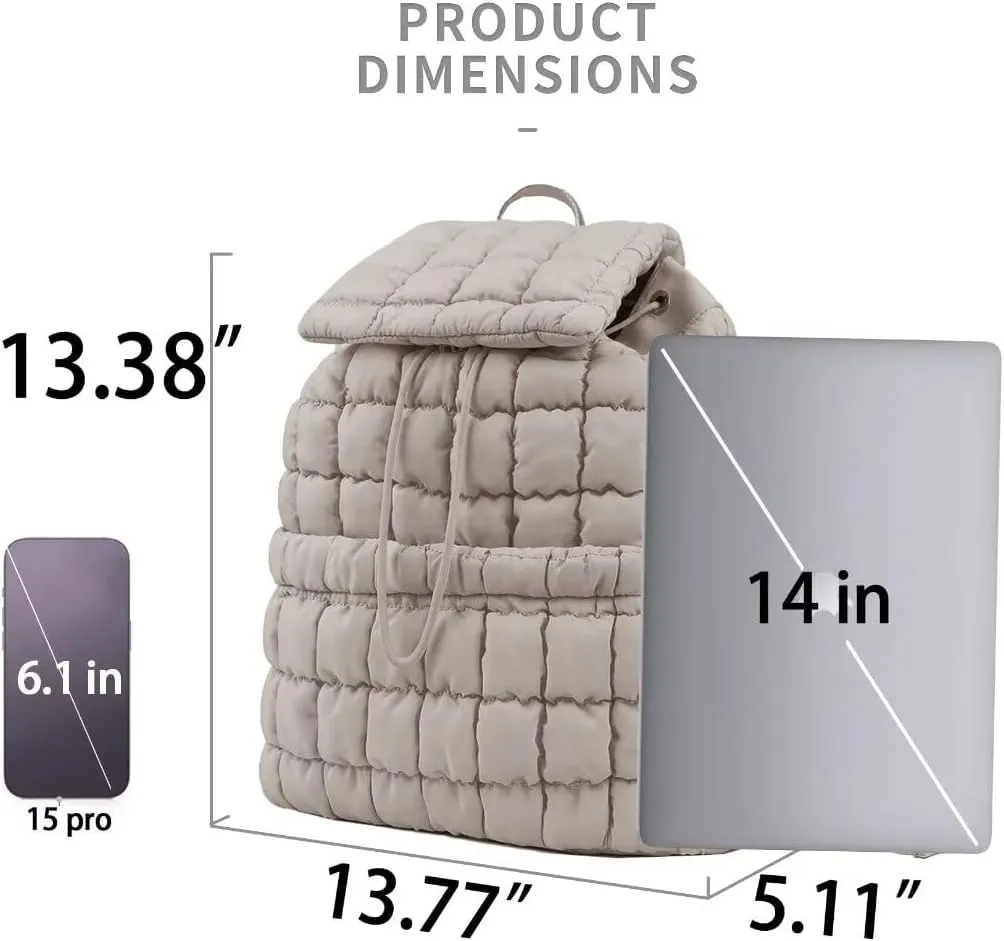 Quilted Puffer Backpack Purse for Women,Fashion Lightweight Backpack Rucksack Bag for Travel Hiking Gymming