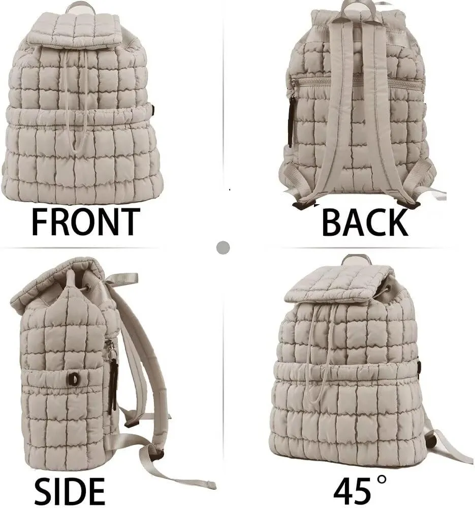 Quilted Puffer Backpack Purse for Women,Fashion Lightweight Backpack Rucksack Bag for Travel Hiking Gymming