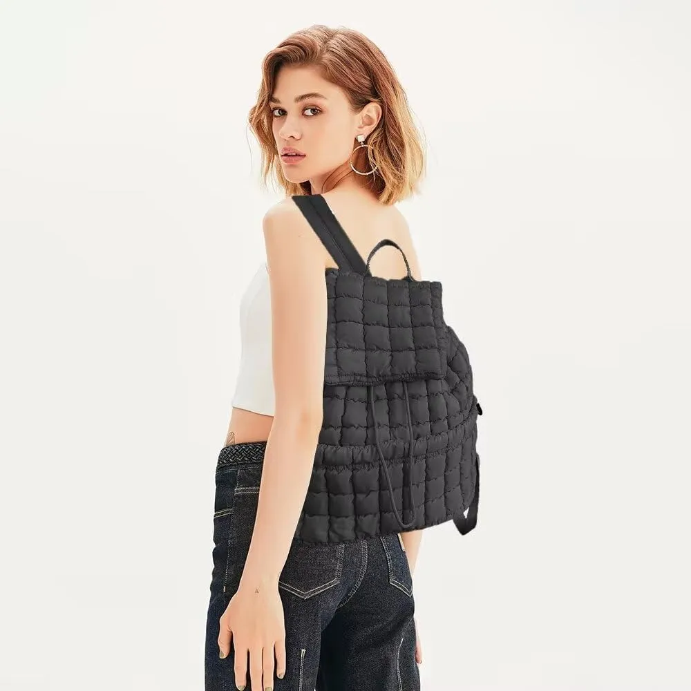 Quilted Puffer Backpack Purse for Women,Fashion Lightweight Backpack Rucksack Bag for Travel Hiking Gymming