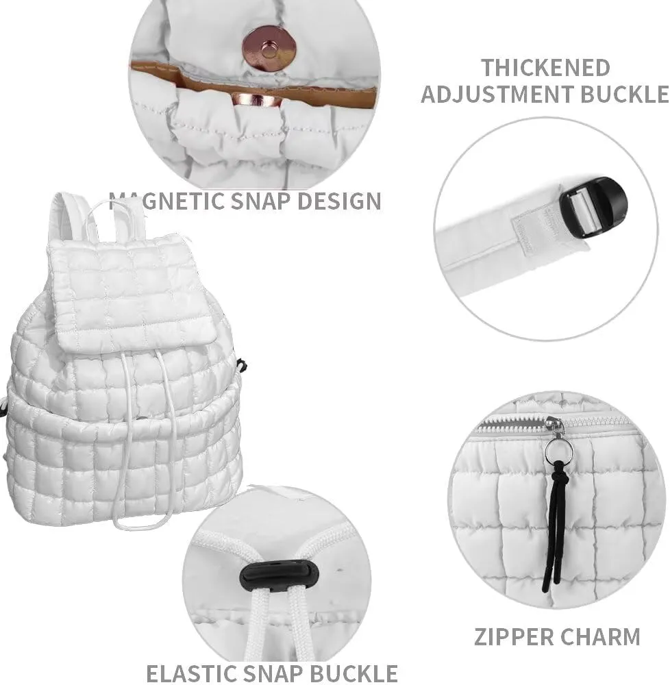 Quilted Puffer Backpack Purse for Women,Fashion Lightweight Backpack Rucksack Bag for Travel Hiking Gymming