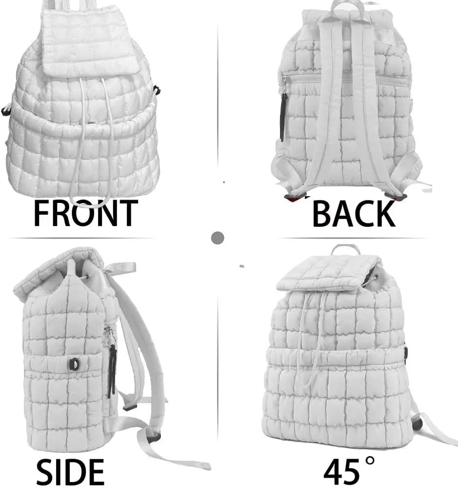Quilted Puffer Backpack Purse for Women,Fashion Lightweight Backpack Rucksack Bag for Travel Hiking Gymming