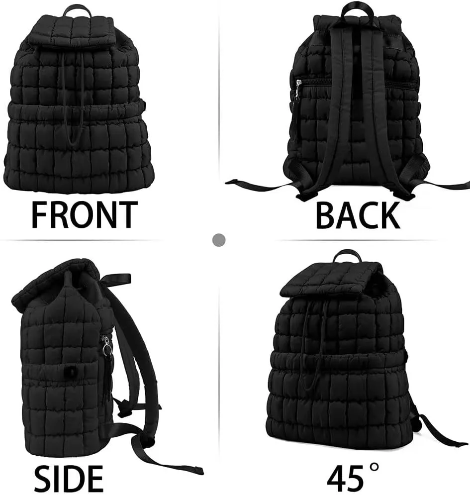 Quilted Puffer Backpack Purse for Women,Fashion Lightweight Backpack Rucksack Bag for Travel Hiking Gymming