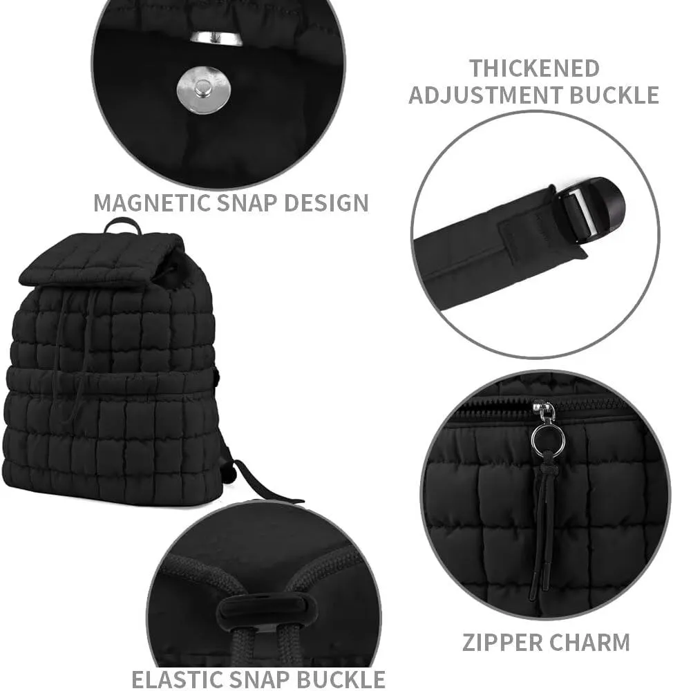 Quilted Puffer Backpack Purse for Women,Fashion Lightweight Backpack Rucksack Bag for Travel Hiking Gymming