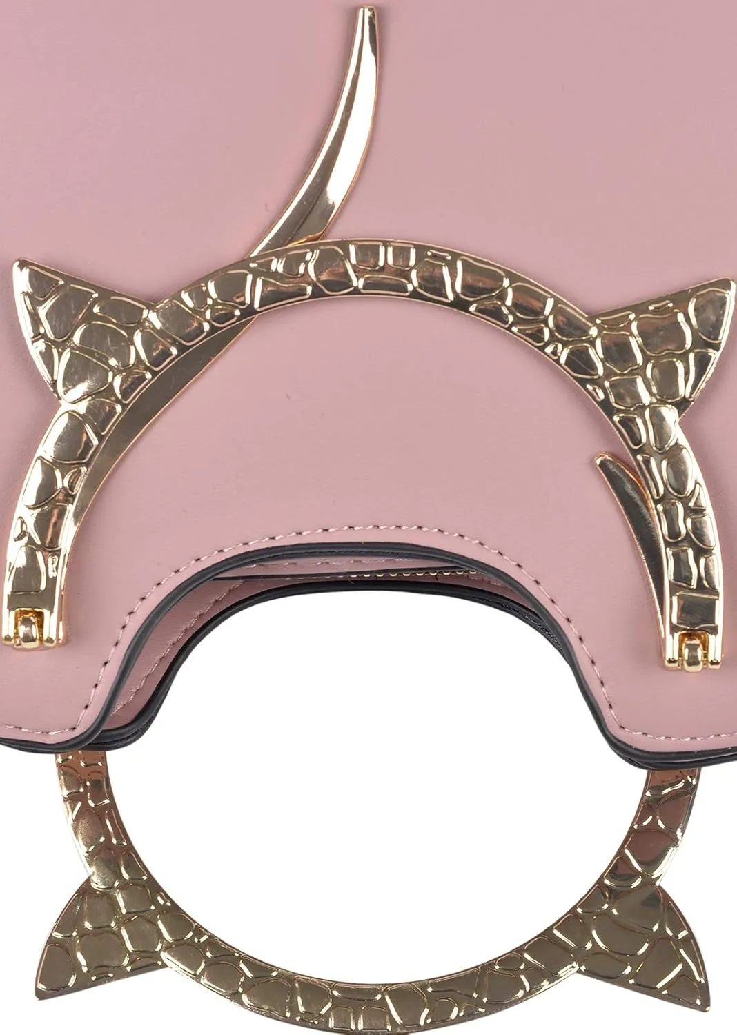 QZUnique Cat Purse for Women Cute Top Handle Shoulder Bag for Teens Girls Pu Leather Gothic Handbag Crossbody Bag