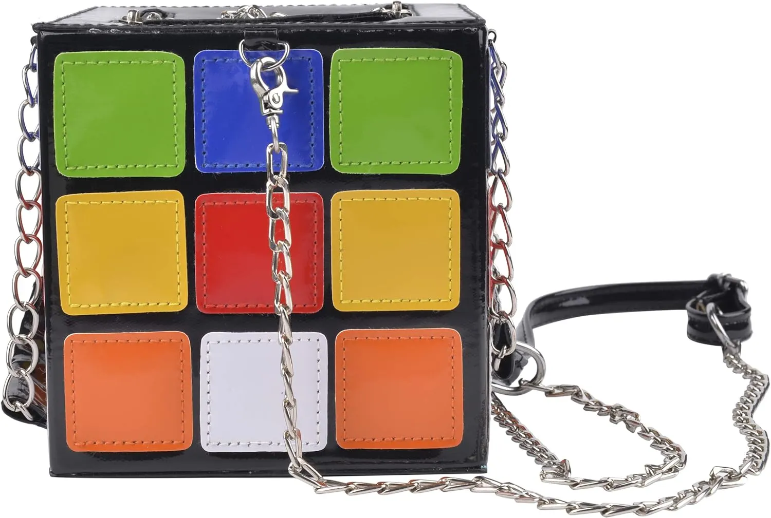QZUnique Women's Cute Cube Shape Handbag Magic Shoulder Bag Clutch Bag With Super Long Shoulder Strap