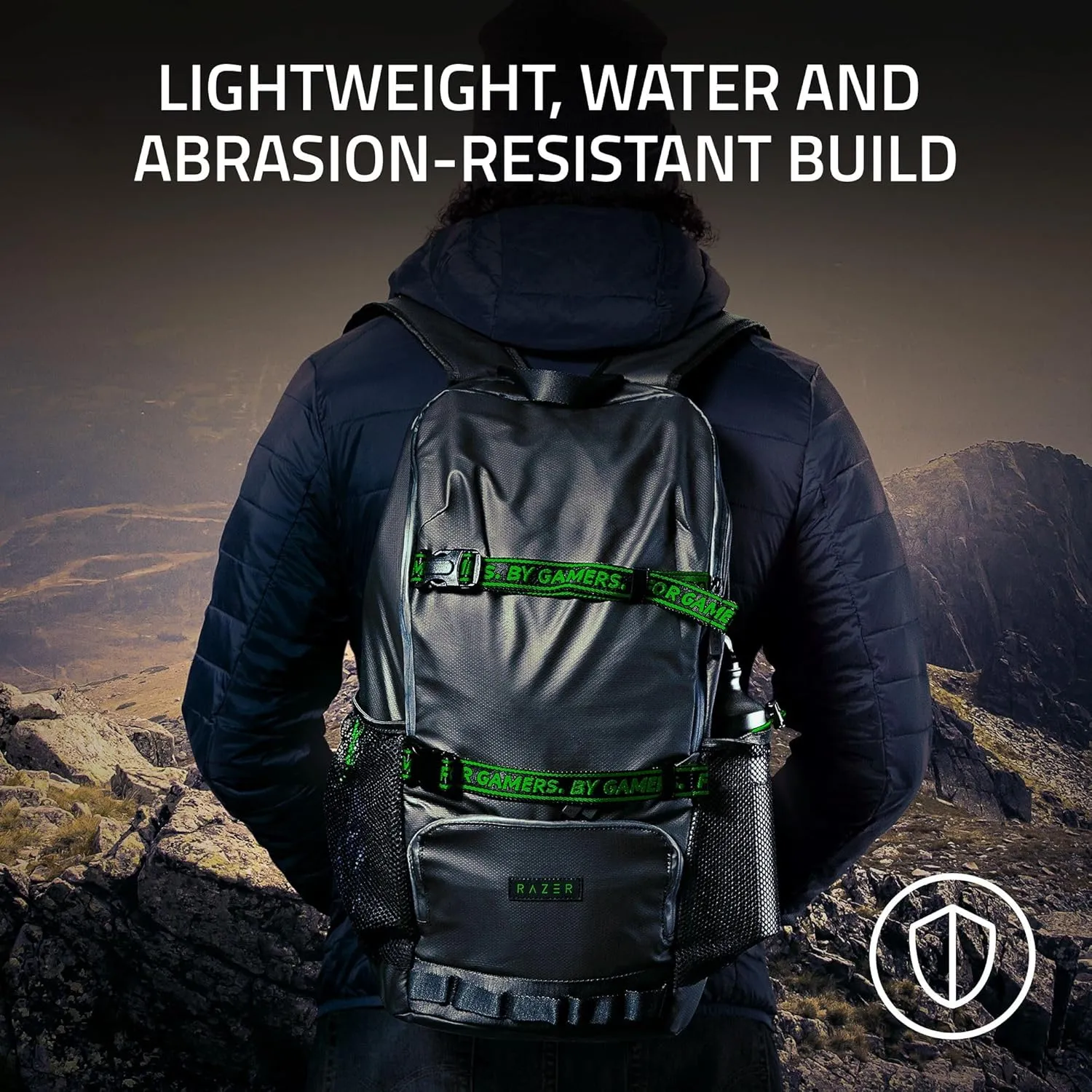 Razer Scout 16" Gaming Laptop Backpack: Lightweight Travel Carry On Computer Bag - Water Resistant - Fits 16 inch Notebook - Black