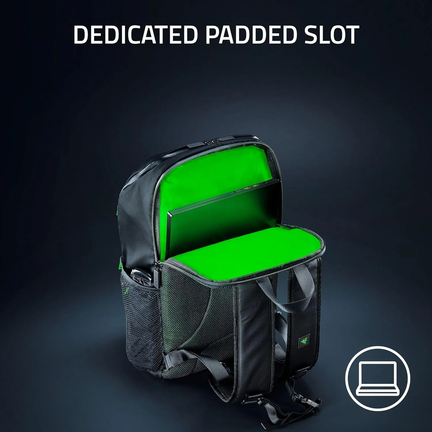 Razer Scout 16" Gaming Laptop Backpack: Lightweight Travel Carry On Computer Bag - Water Resistant - Fits 16 inch Notebook - Black