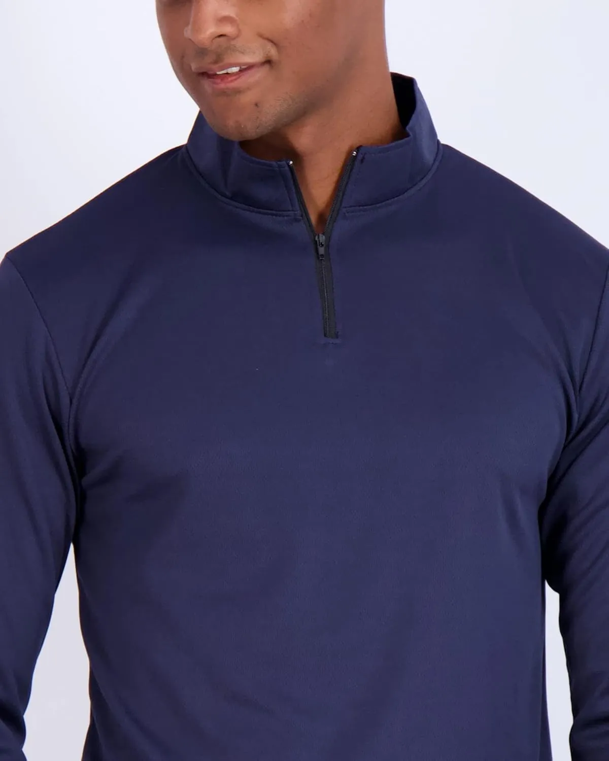 Real Essentials 3 Pack: Men's Mesh Long Sleeve Athletic Quarter Zip Pullover - Outdoor UPF 50  (Available in Big & Tall)