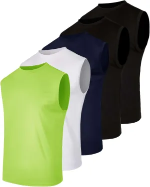 Real Essentials 5 Pack: Men's Mesh Active Athletic Tech Tank Top - Workout & Training Activewear (Available in Big & Tall)