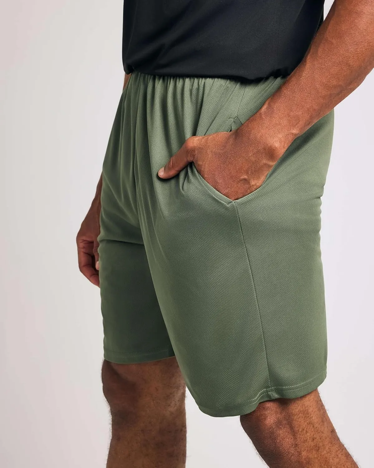 Real Essentials 5 Pack: Men's Mesh Athletic Basketball Shorts Quick Dry Activewear with Pockets