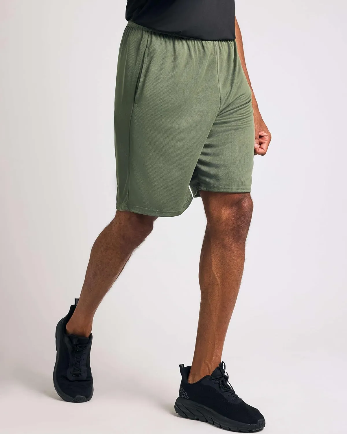 Real Essentials 5 Pack: Men's Mesh Athletic Basketball Shorts Quick Dry Activewear with Pockets