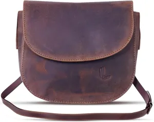 Real Leather Crossbody Bags for Women,Small Saddle Cross Body Sling Purse and Cross Over Handbags