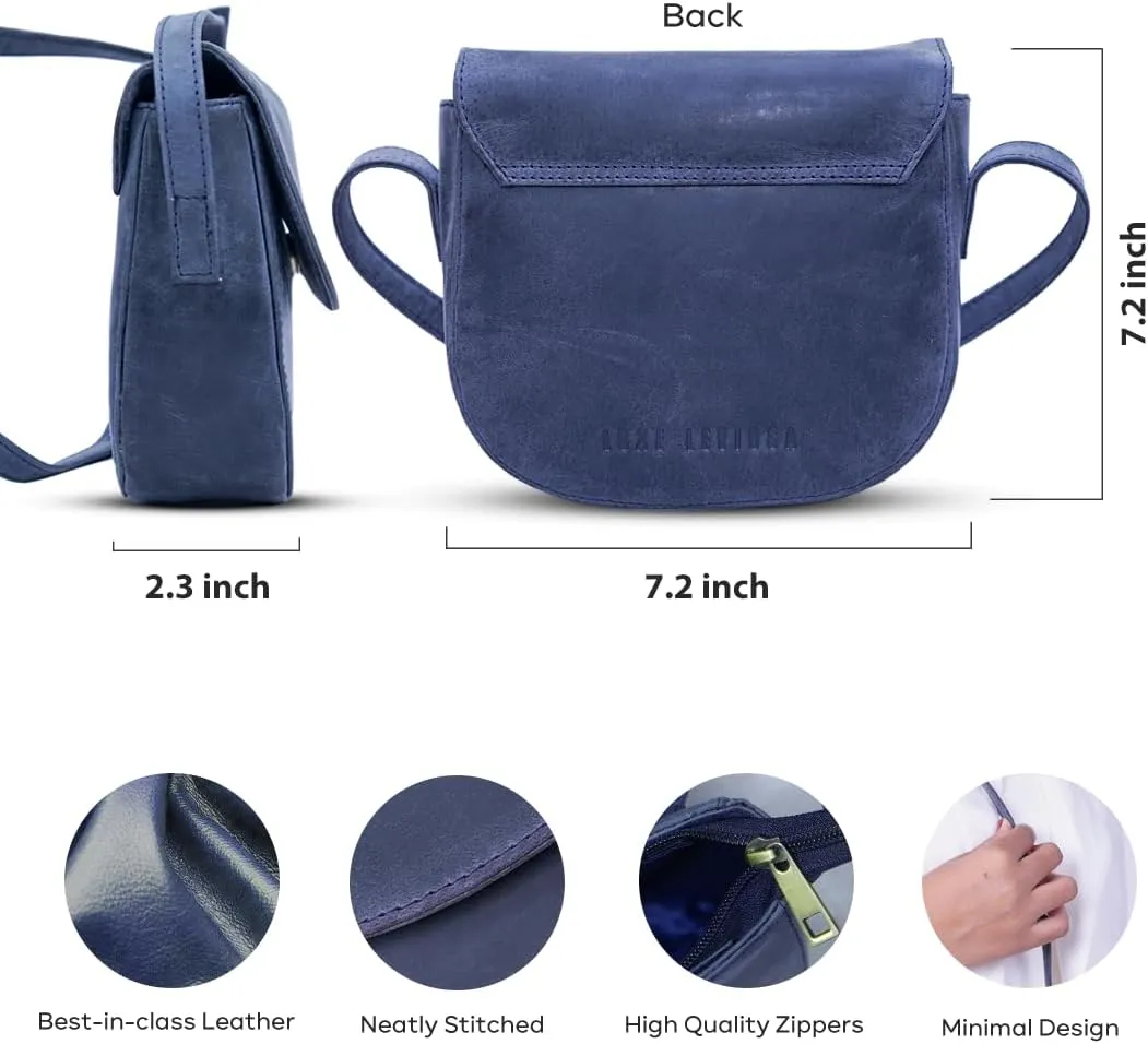 Real Leather Crossbody Bags for Women,Small Saddle Cross Body Sling Purse and Cross Over Handbags