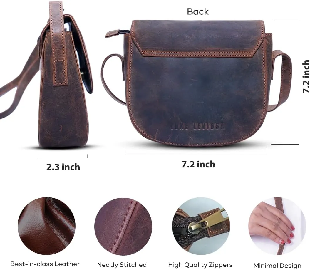 Real Leather Crossbody Bags for Women,Small Saddle Cross Body Sling Purse and Cross Over Handbags