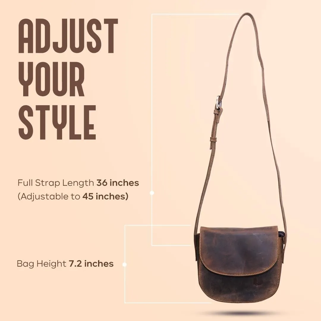 Real Leather Crossbody Bags for Women,Small Saddle Cross Body Sling Purse and Cross Over Handbags