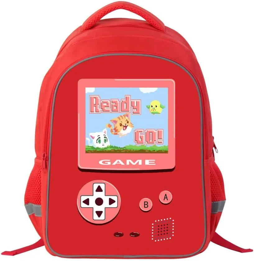 Red Gamer Controller School Backpack Lightweight Printed Bookbag Day Pack for Girls Boys