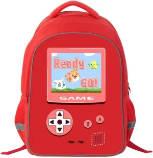 Red Gamer Controller School Backpack Lightweight Printed Bookbag Day Pack for Girls Boys
