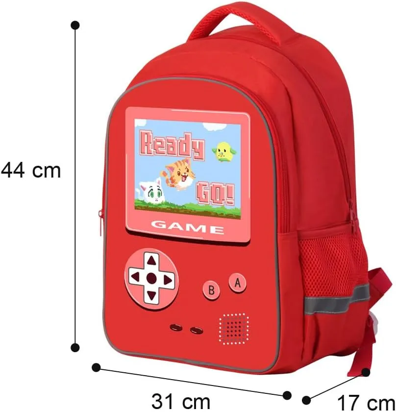 Red Gamer Controller School Backpack Lightweight Printed Bookbag Day Pack for Girls Boys