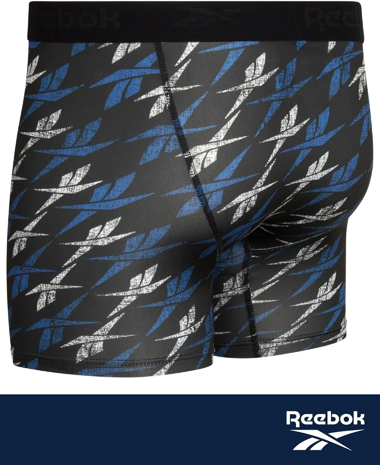 Reebok Mens Boxer Briefs - 4 Pack Moisture Wicking Performance Mens Underwear Boxers with Functional Fly Pouch (Sizes: S-XL)