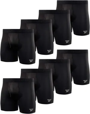 Reebok Men's Boxer Briefs - 8 Pack Performance Mens Underwear Boxer Briefs with Fly Pouch - Underwear for Men Pack (S-XL)