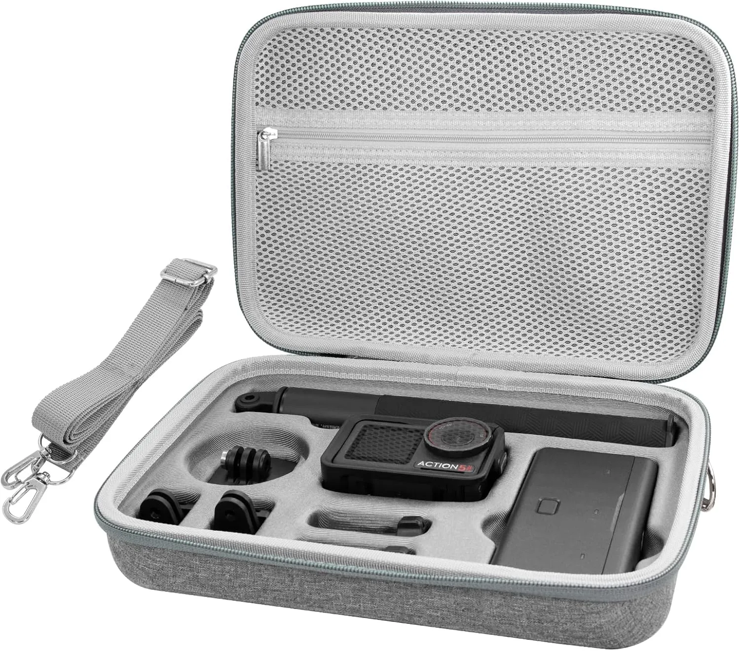 REYGEAK Osmo Action 5 Pro Carrying Case,Large Portable Carrying Case Shoulder Bag,Waterproof Hard Case Compatible with DJI Action 4/Action 3 Adventure Combo Accessories (Large Size)