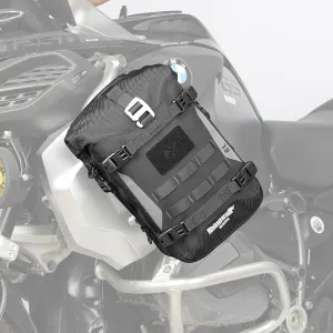 Rhinowalk Motorcycle Front Bumper Bag Tail Bag Motorbike Side Bag 6L Waterproof Motorcycle Saddle Pannier Bag with MOLLE System Professional Motor Accessories-Black