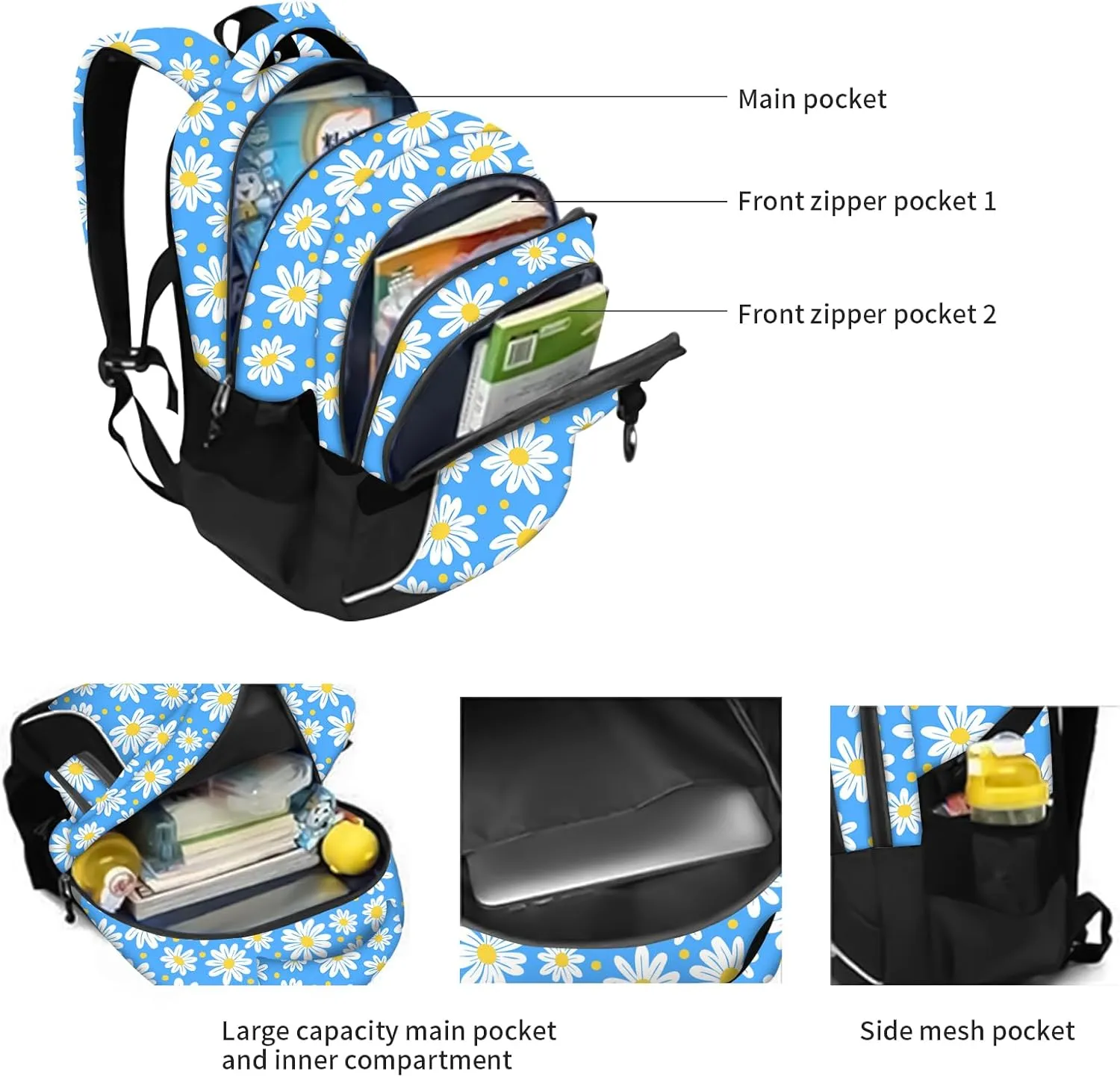 rickyh style School Backpack Travel Bag for Men & Women Lightweight College Back Pack with Laptop Compartmen