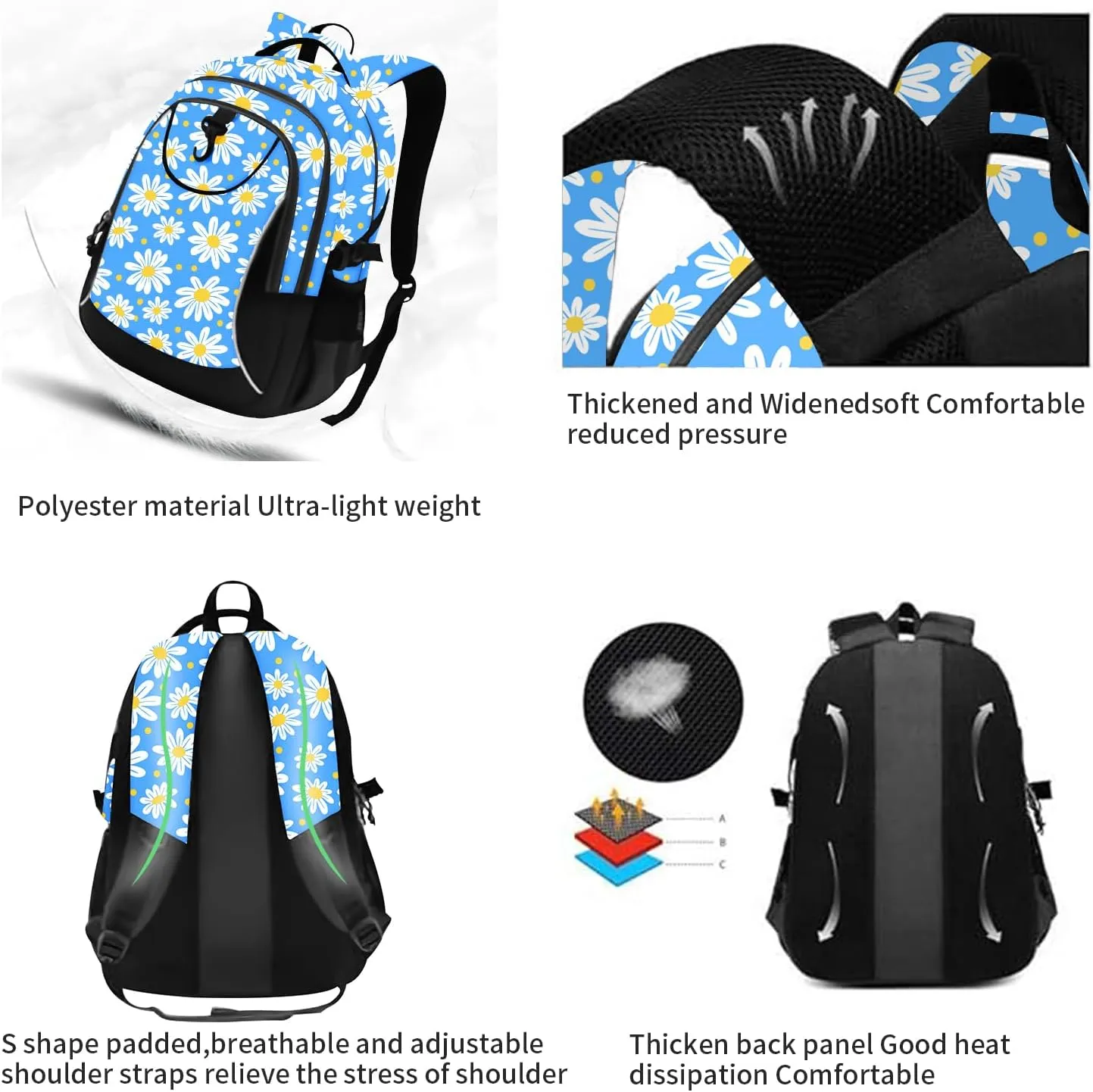 rickyh style School Backpack Travel Bag for Men & Women Lightweight College Back Pack with Laptop Compartmen
