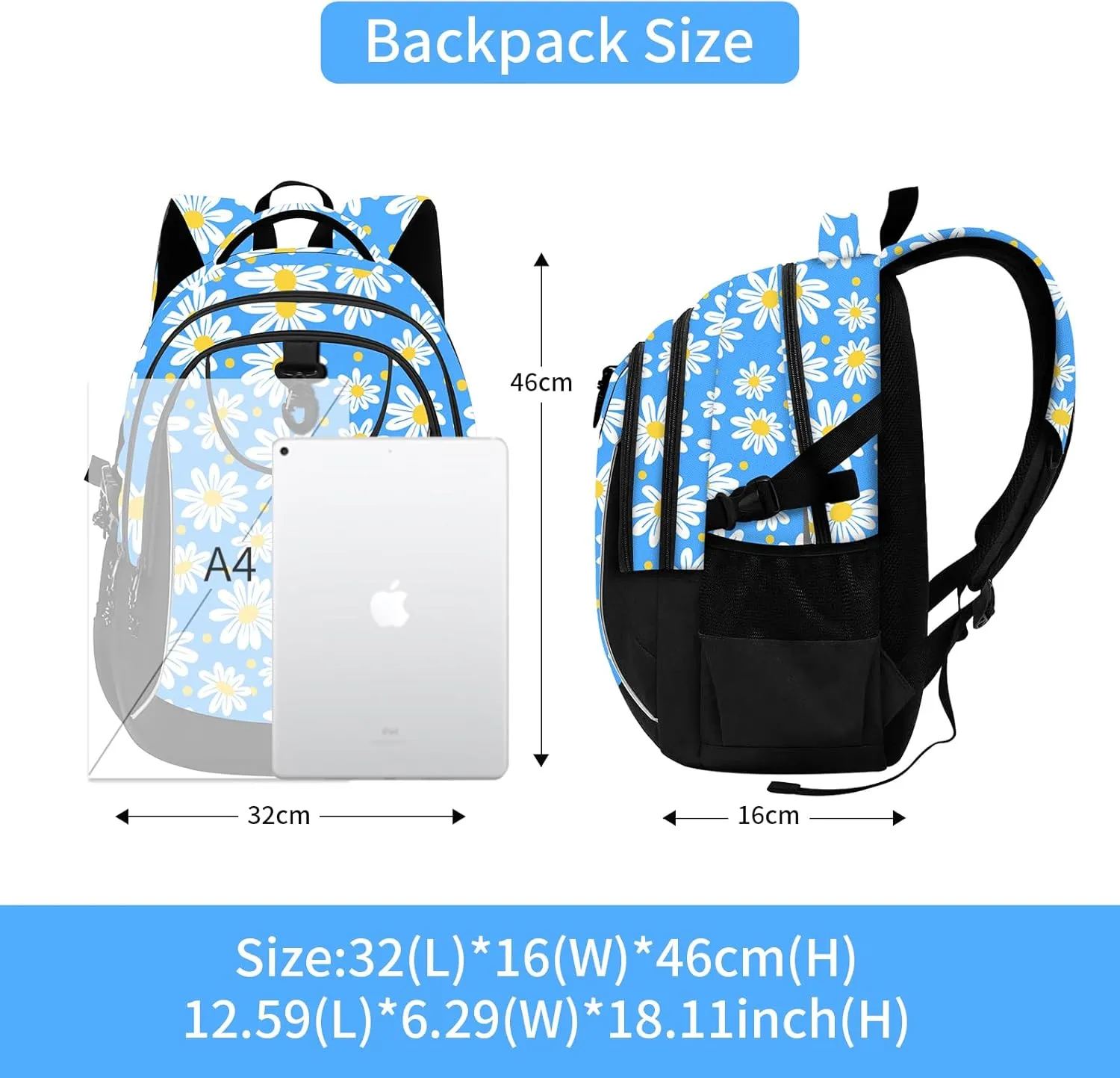 rickyh style School Backpack Travel Bag for Men & Women Lightweight College Back Pack with Laptop Compartmen