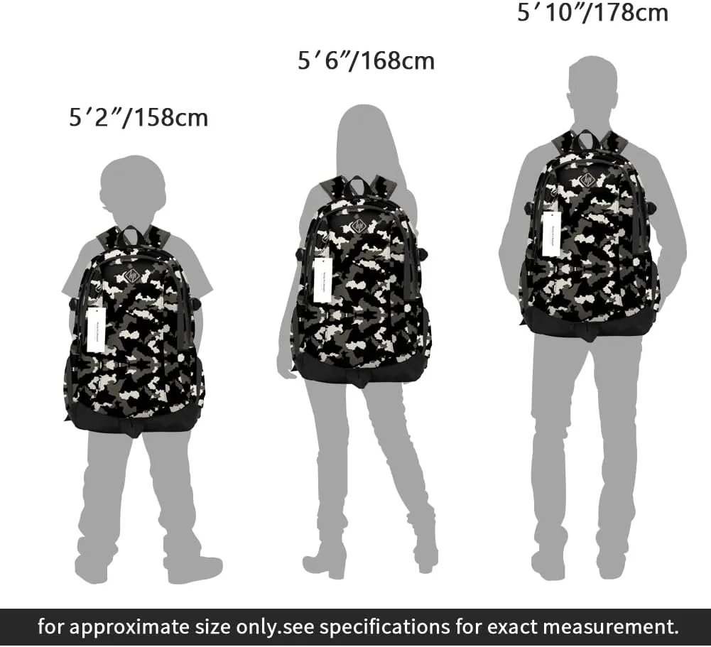 rickyh style School Backpack Travel Bag for Men & Women Lightweight College Back Pack with Laptop Compartmen