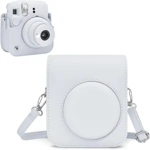 Rieibi Camera Case Compatible with Fuji Instax Mini 12 - MINI 12 Carry Case for Fujifilm Instax Mini 12 Instant Camera - mini 12 Bag Cover with Strap - Clay White