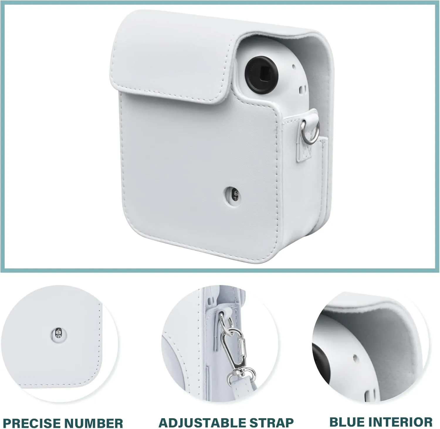 Rieibi Camera Case Compatible with Fuji Instax Mini 12 - MINI 12 Carry Case for Fujifilm Instax Mini 12 Instant Camera - mini 12 Bag Cover with Strap - Clay White