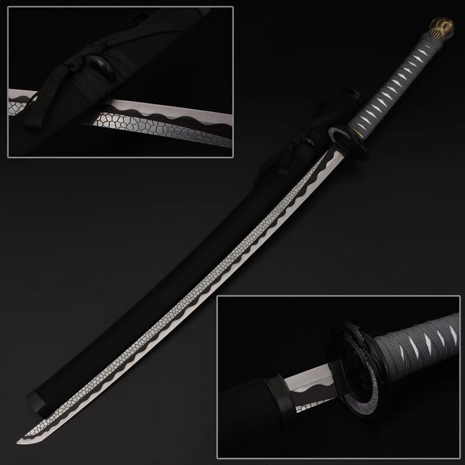 Rivers of Blood Moonveil Katana Stainless Steel Metal Sword Replica Sword Suitable for Cosplay Enthusiasts to Collect Gifts
