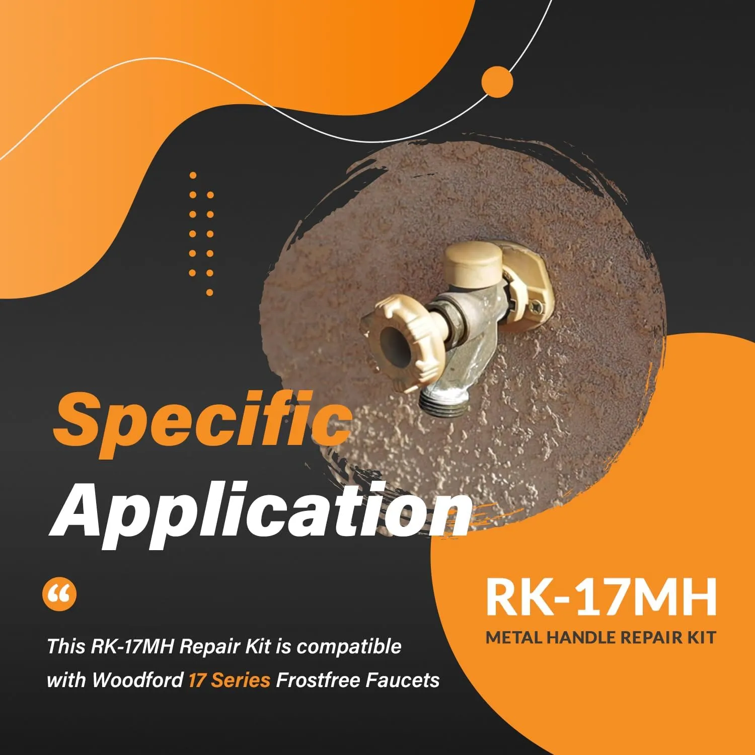 RK-17MH Repair Kit Metal Handle Replacement for Woodford Model 17 Outdoor Faucet - Frost-Proof Design (12Pcs)