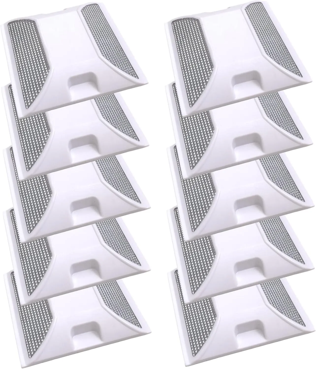 Road Reflectors Pack of 10 | 4 by 4 inch Street Pavement & Asphalt Stud Markers | Great for Speed Bumps, Sidewalks, Pedestrian Crossings, Freeways & Driveways | Industrial Grade (White)