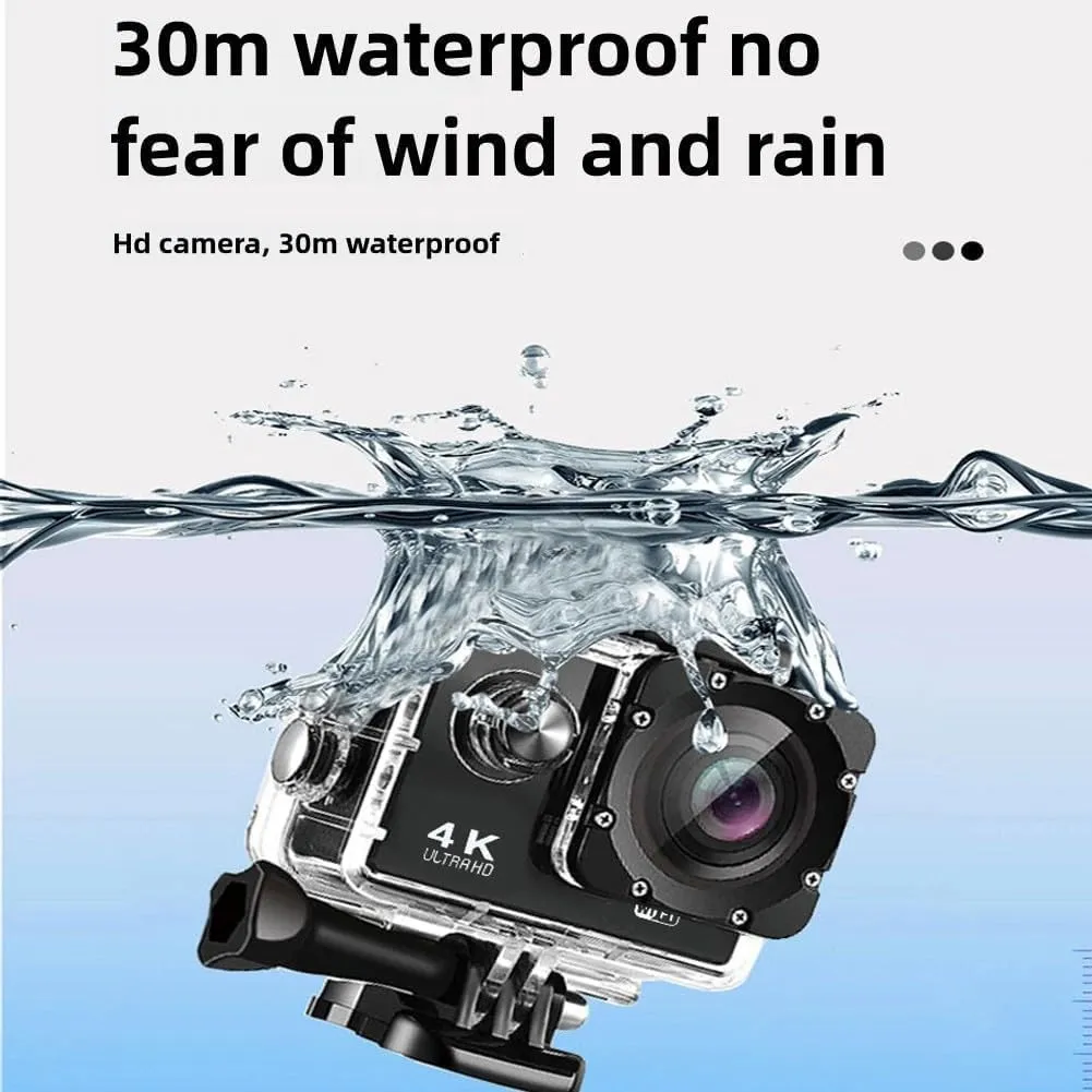 Roamix Vision 4k Action Camera, Roamix Vision  4K, DV HD Waterproof Outdoor Underwater Camera, Outdoor Waterproof Sports Cameras for Photography and Diving Enthusiasts (Yellow,64g)