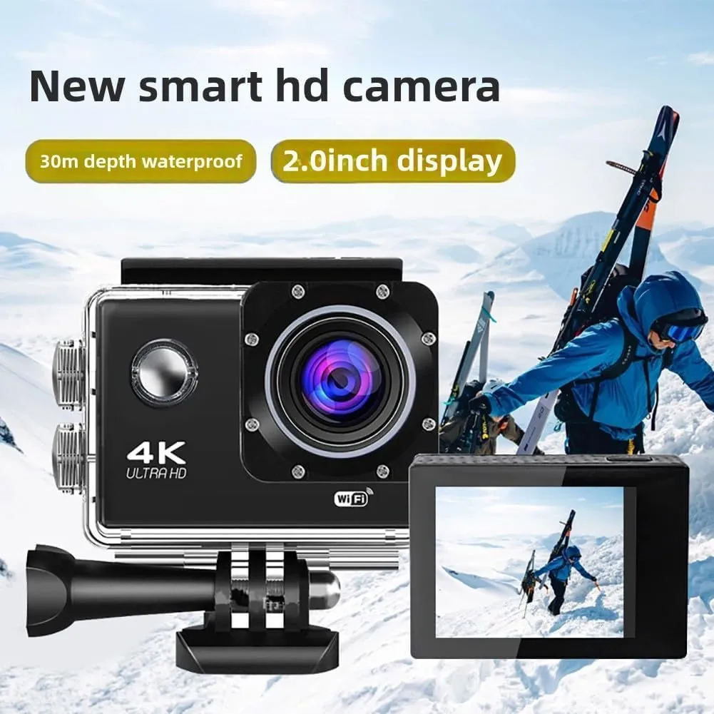 Roamix Vision 4k Action Camera, Roamix Vision  4K, DV HD Waterproof Outdoor Underwater Camera, Outdoor Waterproof Sports Cameras for Photography and Diving Enthusiasts (Yellow,64g)
