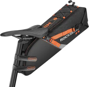 ROCKBROS Bike Saddle Bag Bikepacking Bag Waterproof Large Capacity Packing Bicycle Seat Packs for Gravel Road Mountain Max 10L